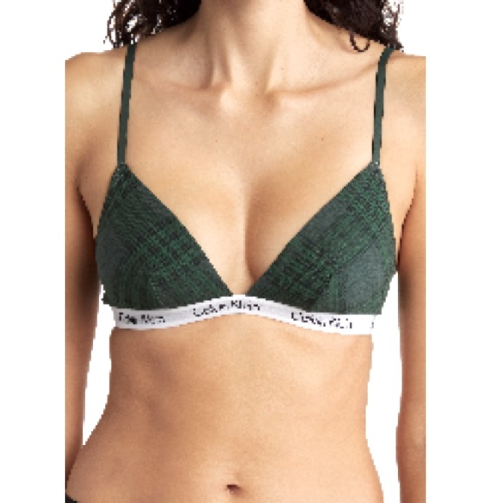 Calvin Klein Plaid Triangle Bra